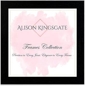 Alison Kingsgate Modern 60X60CM Black Picture Frames- Engineered Wood Photo Frame with Shatterproof Perspex Front- Ideal for Posters, Certificates & Artwork- Wall Mount or Tabletop Display