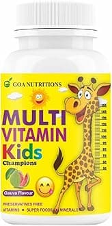 Multivitamin For Kids - Vitamin C, A, D3, E, B12, And Zinc Supplements for Kid's Growth, Development, Strong Bone, And Immunity-60 Chewable Tablets (small, Guava)