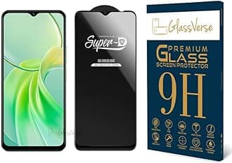 GlassVerse® Toughened Oleophobic Tempered Glass For Vivo Y28e 5G (PACK OF 1) with Free Installation Kit Full screen Coverage - 6.56 inch