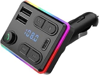 Smart Car Charger Fm Transmitter, Car Wireless Fm Transmitter Black (Model 2)