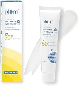 2% Niacinamide & Rice Water Sunscreen SPF 50 PA+++ | for Oily, Dry & Combination Skin | UVA/UVB Protection | Reduces Tan & Brightens Skin | No White Cast & Non-Sticky | for Women & Men | 15g