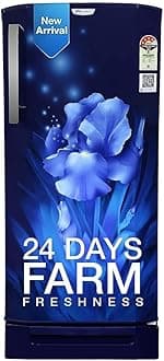 Godrej 180 L 4 Star Turbo Cooling Technology, 24 Days Farm Freshness Direct Cool Single Door Refrigerator With Base Drawer(, RD EDGENEO 207D TDF AQ BL, Aqua Blue (Base Drawer)