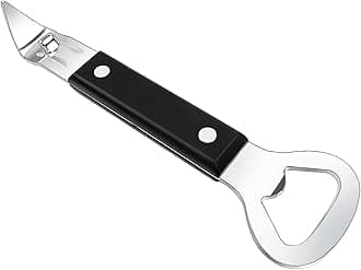 Can Punch Opener Little Cook Stainless Steel Can & Bottle Opener, Manual 2 in 1 Multifunctional Kitchen Tool, Dishwasher Safe (Black)
