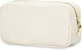 Makeup Bag for Purse Cosmetic Bags for Women Make Up Organizer Travel Pouch with Slip-in Pockets Eco Vegan Leather