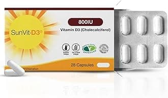 Vitamin D 800IU Capsules - Vitamin D3 Cholecalciferol Capsules Support the Maintenance of Bone, Teeth, Muscle & Immune System | Made in UK & GMP Approved - D3 Vitamins 28 Convenient Capsules