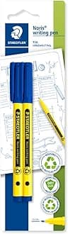 STAEDTLER Noris - Handwriting Pen - Blue - Pack of 2, 307-3 BK2