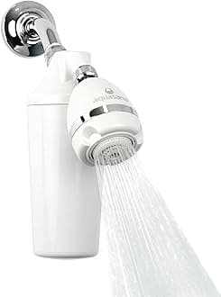 Aquasana AQ-4100-E Water System w/Adjustable Head 90% of Chlorine-Carbon & KDF Filtration Media-Soften Skin and Hair from Hard Water-AQ-4100-E-WaterSense Certified Shower Filter, White