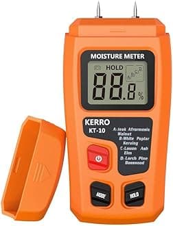 KERRO Moisture Meter, Digital Logs Damp 0-99% Wood r Detector/Firewood Log Timber Humidity Measuring Device
