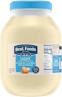 Best Foods Light Mayonnaise Jar, Condiment for Sandwiches, Salads, Mayo Made with 100% Cage Free Eggs, Gluten Free, 1 gallon (Pack of 4)