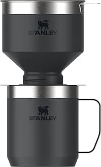 STANLEY Perfect Brew Pour Over Set | 12 oz Camp Mug with Lid Included | Drip Coffee Maker with Reusable Filter | Insulated Stainless Steel | BPA-Free | Black 2.0
