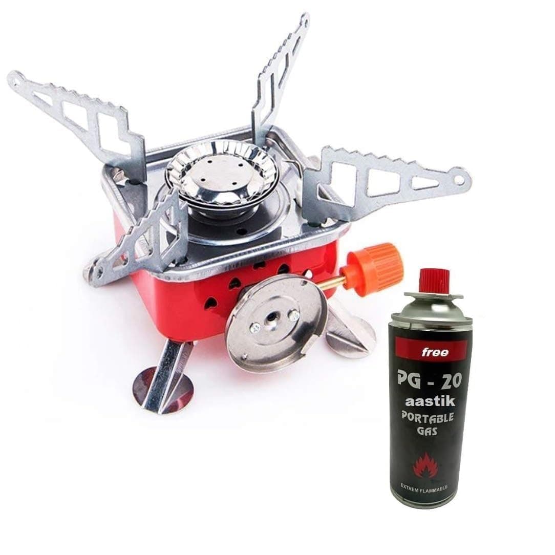 AASTIK Gas Stove Picnic Camping Stove Folding Furnace Gas Stove Outdoor Cooking Gas Burners Backpacking Furnace Butane Camping Ultra (LightGas stove+1Gas Canister)