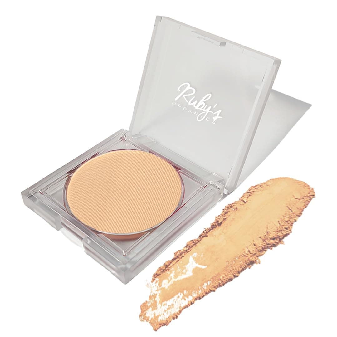 Ruby's Organics Compact Setting Powder- Matte Finish Poreless with SPF for Women All Skin Types, Face Makeup, Controls Oil, Conceals & Radiant Skin, Natural, Cruelty, Vegan & Paraben Free - Shade SP2, 9g