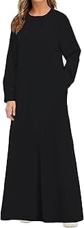 Solid Color Zipper Abaya Muslim Dresses for Women Girls Pockets Islamic Prayer Clothes