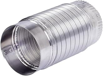 Deflecto Semi Rigid Aluminum Duct with Attached Connectors, Silver, 4" x 24" (MAC36024/6)