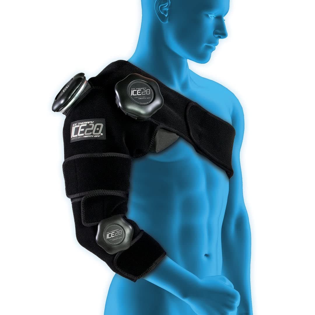 Bownet ICE20 Refillable Arm & Shoulder Ice Pack Compression Wrap for Pain Relief (One Size)