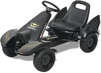 vidaXL 80156 Children's Go-Kart with Handbrake, Height Adjustable, Gocart Pedal Car, Go Kart, Black