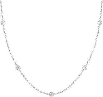 FUNEIA Dainty Silver Gold Necklaces for Women Trendy Non Tarnish 14K Gold Plated Cubic Zirconia Necklace Layered Cute Butterfly Heart Station Choker Necklace Stack for Wedding Prom Brides Jewelry