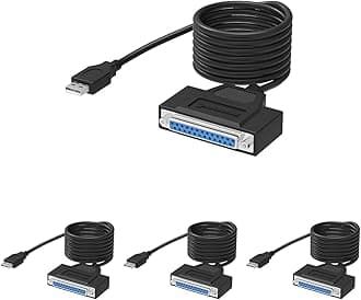 SABRENT USB 2.0 to DB25 IEEE 1284 Parallel Printer Cable Adapter [HEXNUT Connectors] (CB-1284) (Pack of 4)