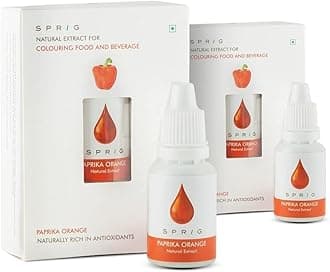 Sprig Natural Extracts for Colouring Food and Beverage | Paprika Extract | Orange-red Colour | Plant-based Natural Food Colour | Edible| Use for Baking, Add color to Cake Icing, Pastries, Sweets, Gravy | Vegan | No Chemical additives | 15 ml