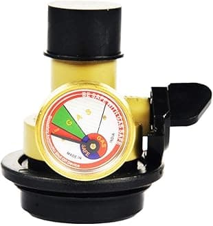 GasSafe Vertical Gas Leakage and Gas Saving Safety Device for All LPG Gas Cylinder (Yellow)