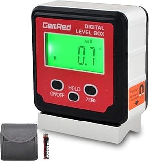 GemRed Digital Angle Gauge (Aluminum-with V-Groove Bottom & Hold)