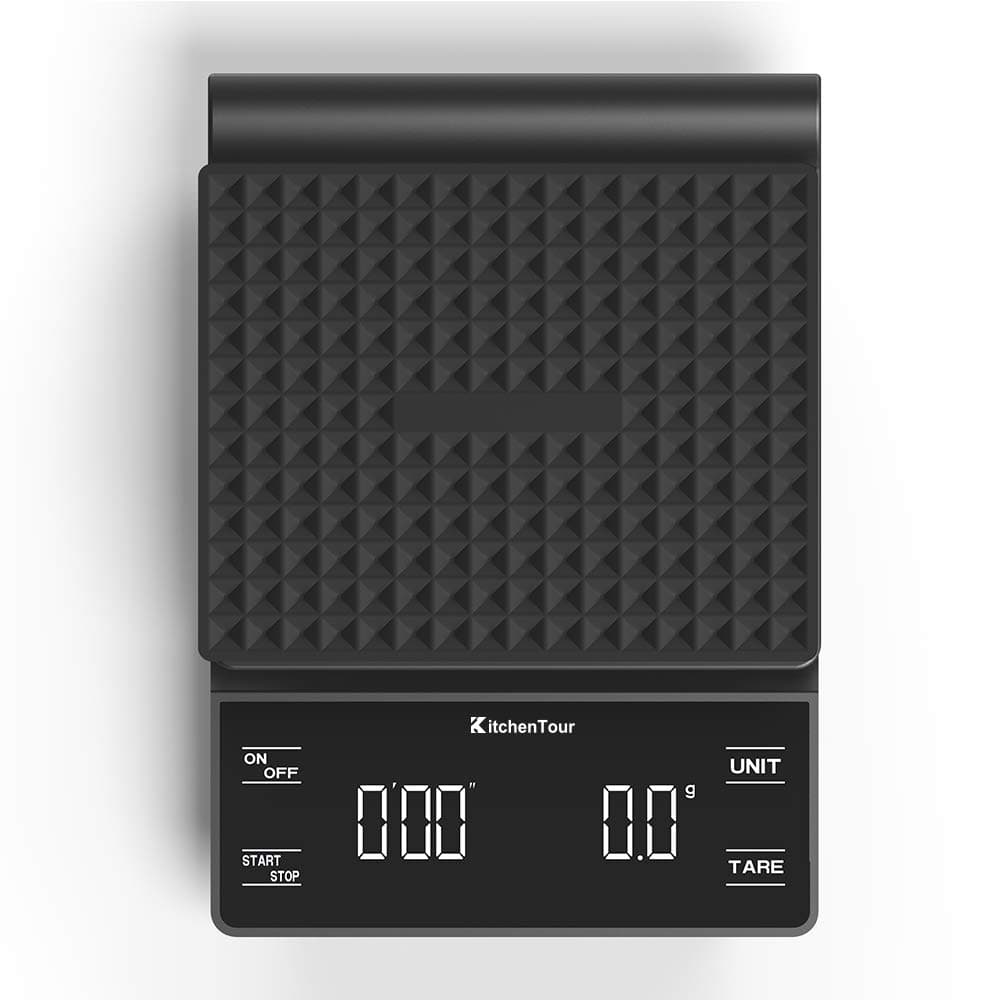 KitchenTour Coffee Scale with Timer 3kg/0.1g High Precision Pour Over Drip Espresso Scale with Back-Lit LCD Display