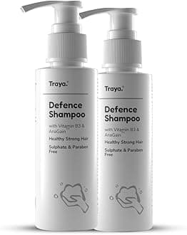 Defence Shampoo, Helps Hair Growth & Controls Hair Fall, Contains Biotin, Niacinamide Vitamin B3, Pea Sprout & Anagain, Sulphate And Paraben Free Shampoo For Women & Men, 100 Ml (Pack Of 2)