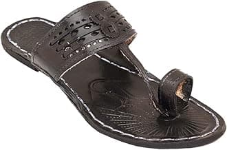 Royal KhwaabMen's Kolhapuri Chappal/Slipper/Sandal/Handcrafted 100% Genuin Leather (Kapshi Shape) Brown
