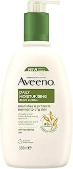 Aveeno Daily Moisturising Body Lotion 500 ml for Sensitive Skin, Enriched with Nourishing Oats, Provides Long-Lasting Hydration and Soothes Dry, Irritated Skin Effectively