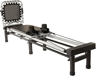 Reformer - Pilates Reformer Workout Machine for Home Gym - Cardio Fitness Rebounder- Up to 300 lbs Weight Capacity, Black