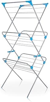 Minky 3 Tier Indoor Airer with Drying Space, Metal, Silver, 15 m