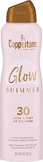 Glow with Shimmer Sunscreen Spray, Water Resistant, Broad Spectrum SPF 30, 5 Oz Spray