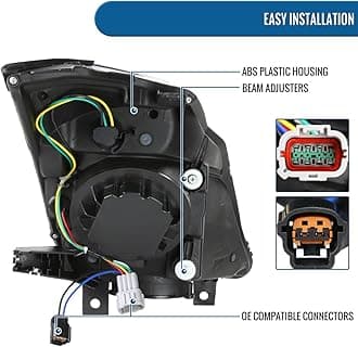 Ronnin - Fits 2006-2009 Nissan 350Z Upgraded Replacement HID Xenon Projector Headlights LED Switchback Sequential Turn Signals + Animated Startup Effect Assembly Pair | Chrome