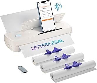 Portable Printers Wireless for Travel, Portable-Thermal-Bluetooth-Inkless-Printer Support 8.5" X 11" US Letter&Legal,A4&,A5,Compatible with Android,iOS Phone (WARMWHITE)