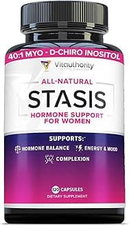 Vitauthority Women's Hormone Balance Supplement - 40:1 Myo-Inositol & D-Chiro Inositol Blend with DIM for Hormone Balance for Women - Women's Health Vitamin for Skin Energy & Cycle Support (1 Month)