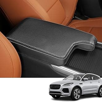 Custom Interior Accessories for Jaguar F-PACE FPACE/XF 2017 2018 2019 2020 PU Leather Center Console Armrest Box Cover Armrest Cushion Central Armrest Protector Pad(Carbon Fiber)