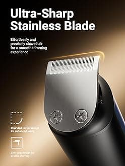 SHPAVVER Beard Trimmer for Men: Professional Barber Hair Clippers - 12-in-1 Cordless Grooming Kit - Waterproof Electric Razor with Turbo Speed & Precision Blades, Blue