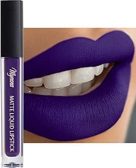Mynena Bright Violet Purple Matte Liquid Lipstick | Long-Lasting Comfort | Smudge-Proof Transfer-Resistant | Full Coverage Non-Drying | Vegan & Cruelty-Free | All-Day Wear Lip Color | Violet