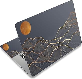 Laptop Decal Sticker Skin Cover, 11.6”12" 13" 13.3" 14" 15" 15.4" 15.6" Laptop Netbook Vinyl Skin Sticker Cover Art Notebook Protector (2 Wrist Pad Skins), Removable Reusable, Abstract Mountain