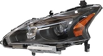 Headlight Assembly, for NISSAN ALTIMA SEDAN 2013-2015 Halogen Front Light, 260603TA0A 260103TA0A NI2502208 NI2503208 Front Lamp Head Light Automotive Replacement (Left Driver Side)