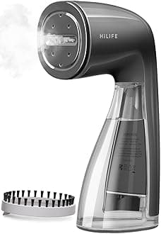 HiLIFE Steamer for Clothes, Portable Handheld Design, 240ml Big Capacity, 700W, Strong Penetrating Steam, Removes Wrinkle, for Home, Office and Travel(ONLY FOR 120V) (Midnight Grey)