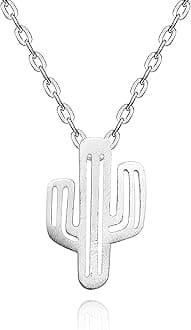 925 Silver Adjustable Necklace Circle Minimalist Enamel Tiny Heart Cactus Triangle Pendant Dainty Choker for Women