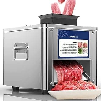 Commercial High-Power Meat Slicer, Electric Stainless Steel Meat Slicer, Removable Blade, Applicable to Boneless Meat,10in