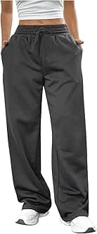 SOLY HUX Girl's Straight Wide Leg Sweatpants Casual High Waisted Baggy Joggers Track Pants Dark Grey 12Y