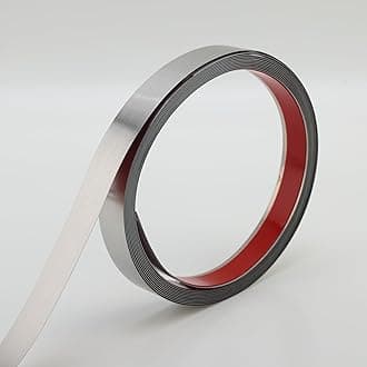 - Gaahing Brushed Metal Trim, Peel and Stick Stainless Steel Wall Molding for Fireplace, Mirror Frame, Furniture and Home Decoration, 16.4 ft x 0.8 in