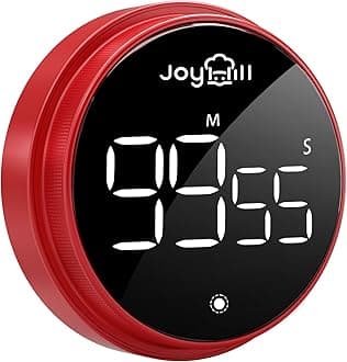 Digital Kitchen Timer, Large LED Display with Magnetic Countdown 3 Volume Levels, Ideal for Cooking Classroom Studying Fitness, Timer for Kids and Seniors Red