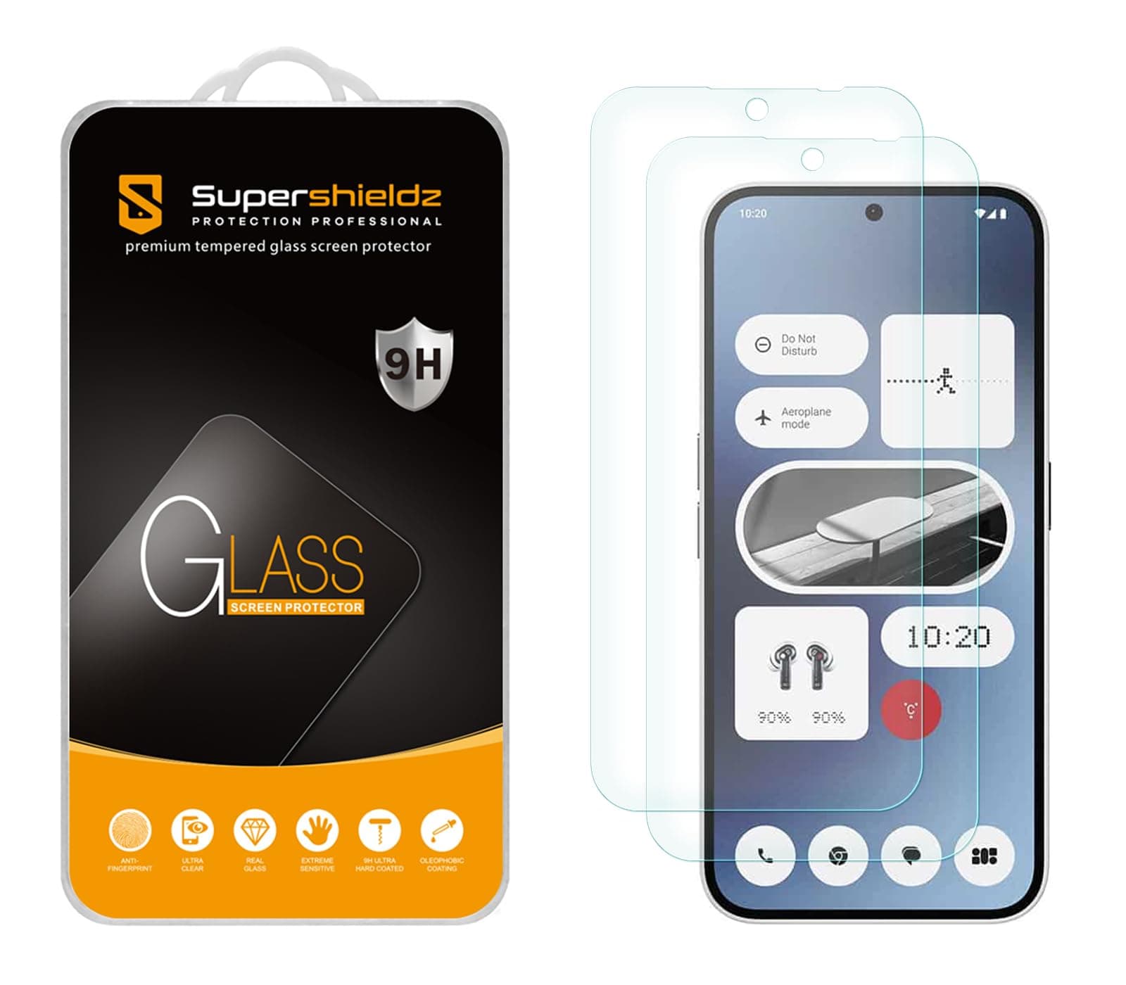 Supershieldz (2 Pack) Designed for Nothing Phone (2a) / (2a) Plus Tempered Glass Screen Protector, Anti Scratch, Bubble Free