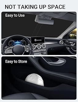 Proadsy Windshield Sun Shade for 2015-2021 Mercedes Benz C Class W205 C250 C300 C400, 4-Layer Foldable Sun Visor Protector Blocks UV Rays Heat Damage, Keep Interior Car Cooler Accessories