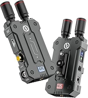 Hollyland Mars 4K Wireless Transmitter Receiver 5G SDI HDMI Video Transmission System, 4Kp30/1080p60, Support 23.98/29.97/59.94 FPS SDI Out, 450FT Los Range 66ms Latency, 4 App Monitoring (1TX+1RX)
