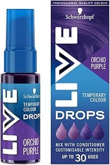 Schwarzkopf Live Colour Drops Orchid Purple Semi-Permanent Hair Dye, 30Ml, For That Lasts 2-12 Washes, Dye